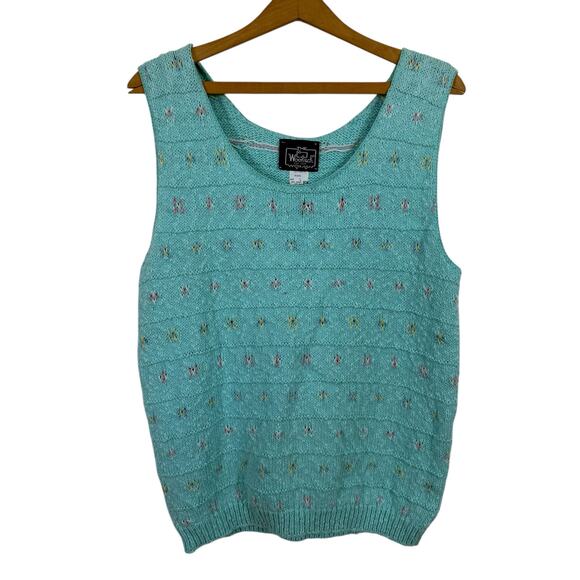 Vintage Woolrich Woman Sweater Top Large Sleeveless Made in USA Cottagecore - Picture 1 of 4
